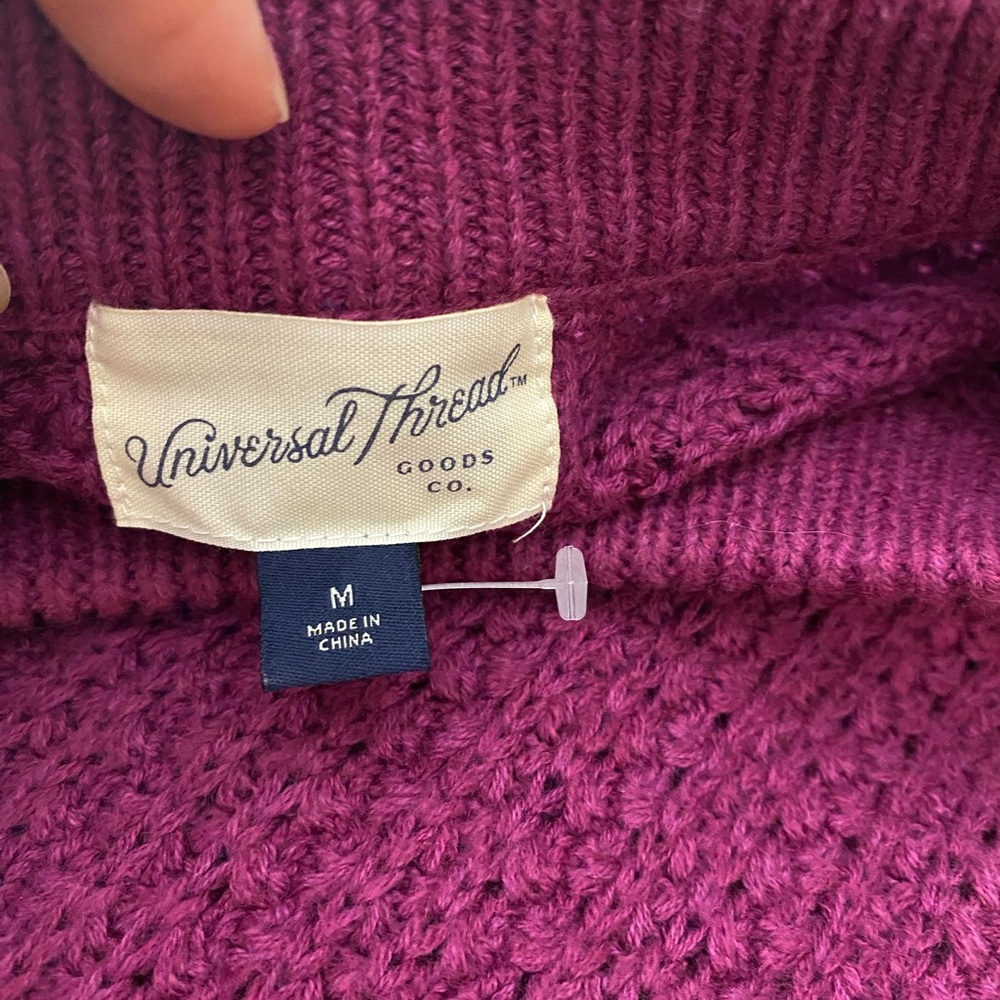 Universal Thread Cable Knit Purple Sweater Size M - image 3